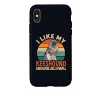 J'aime Mon Chien Keeshond et Peut-être 3 Personnes avec des Chiens Vintage rétro Coque pour iPhone X/XS