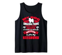 J'aime Mon Chien Keeshond Funny Puppy Dogs Lovers Débardeur