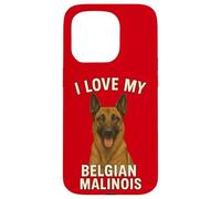 J'aime Mon Chien Malinois Belge Coque pour iPhone 15 Pro