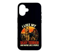 J'aime Mon Chien Silky Terrier & Maybe Like 3 People Retro Coque pour iPhone 16