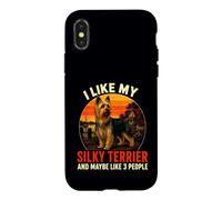J'aime Mon Chien Silky Terrier & Maybe Like 3 People Retro Coque pour iPhone X/XS