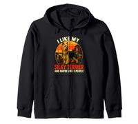 J'aime Mon Chien Silky Terrier & Maybe Like 3 People Retro Sweat à Capuche