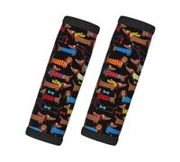 J'aime mon chien teckel (imprimé), Lot de 2 protections pour poignées de valise, housses de poignée souples et confortables, étiquette à bagages