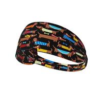J'aime Mon Chien Teckels Imprimer,Bandeau de Sport Unisexe, Bandeau élastique Multi-usages pour Cheveux