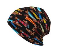 J'aime Mon Chien Teckels Imprimer,Bonnet tricoté en Polyester avec tête de Mort, Cagoule, Bonnet Ample, Chapeau de Course