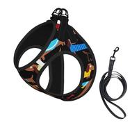 J'aime Mon Chien Teckels Imprimer,Harnais pour Animaux de Compagnie, Harnais réfléchissant réglable pour Chien,M