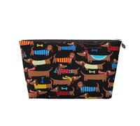 J'aime Mon Chien teckels Imprimer, Trousse de Toilette Trousse de Maquillage Sac à cosmétiques Trousse de Toilette de Voyage Portable
