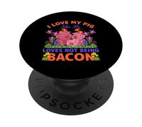 J'aime Mon Cochon comme il Aime ne Pas être du Bacon PopSockets PopGrip Adhésif