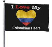 J'Aime Mon Colombien Drapeau De La Fierté Drapeaux Décoratif Double Face Bannière Décorative Imperméable Pour D'Intérieur Pelouse Balcon 3X5 Ft