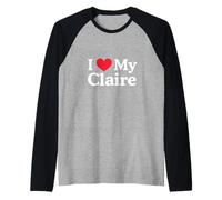 J'aime Mon cœur Claire, Claire, Love Claire Manche Raglan