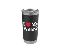 J'aime mon cœur de saule Willow Love Willow Gobelet isotherme en acier inoxydable double paroi