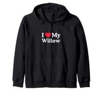 J'aime Mon cœur de Saule Willow Love Willow Sweat à Capuche