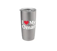 J'aime mon cœur d'Omar, Omar, j'aime Omar Gobelet isotherme en acier inoxydable double paroi