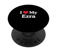 J'aime Mon cœur Ezra Love Ezra PopSockets PopGrip Adhésif