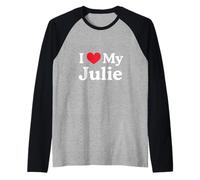 J'aime Mon cœur Julie Julie Love Julie Manche Raglan