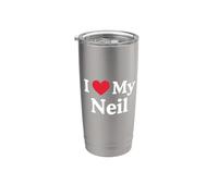 J'aime mon cœur Neil, Neil, j'aime Neil Gobelet isotherme en acier inoxydable double paroi