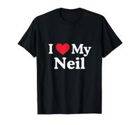 J'aime Mon cœur Neil, Neil, J'aime Neil T-Shirt Graphique avec Valeur, Homme, Noir, M