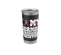 J'aime mon Deutsch Drahthaar Gobelet isotherme en acier inoxydable double paroi