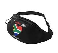 J'aime Mon Drapeau de l'Afrique du Sud Coeur Casual Fanny Pack Hommes et Femmes Loisirs Sports Taille Sac Sport Jour Exercice Cadeau