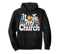 J'aime Mon église Vibrant Waves Sun Dove Sweat à Capuche