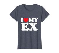 J'aime Mon ex T-Shirt, Femme, Bleu Chiné, S