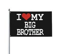 J'Aime Mon Grand Frère Drapeaux De Maison Décoratif Drapeaux Double Face Bannières 90X150Cm Pour Intérieure Anniversaires Événement