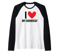 J'aime Mon Grand-père, Animal de Compagnie drôle, Grand-mère, Grand-père, Chat, Papa, Adore Manche Raglan