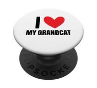 J'aime Mon Grand-père, Animal de Compagnie drôle, Grand-mère, Grand-père, Chat, Papa, Adore PopSockets PopGrip Adhésif
