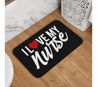 J'aime Mon Infirmière Paillasson Intérieur Lavable en Machine Paillasson D'Entree Durable Tapis De Douche pour Extérieur Salon Baignoire 40X60Cm