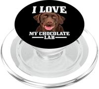 J'aime Mon Labrador Retriever Chocolate Lab (Maman, Papa, Chien) PopSockets PopGrip pour MagSafe