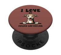 J'aime Mon lévrier Italien - Un Mignon Amateur de Chiens de Dessins animés PopSockets PopGrip Adhésif