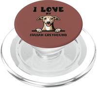 J'aime Mon lévrier Italien - Un Mignon Amateur de Chiens de Dessins animés PopSockets PopGrip pour MagSafe