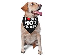 J'aime Mon Mari Chaud Bandanas pour Chien écharpe pour Animaux de Compagnie Triangle Bavoir Chats Foulard réglable Accessoires pour Petit Moyen Grand Chiot