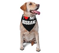 J'aime Mon Mari Chien Bandanas écharpe pour Animaux de Compagnie Triangle Bavoir Chats Foulard réglable Accessoires pour Petit Moyen Grand Chiot