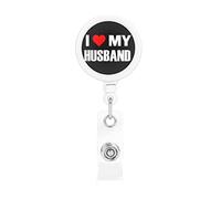 J'aime mon mari porte-badge rétractable bobine clip porte-carte d'identité pour infirmière étudiant employé de bureau