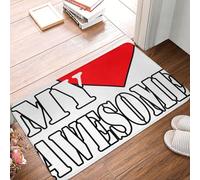 J'aime Mon Mari Welcome Paillassons Lavable en Machine Tapis De Bain Durable Tapis De Douche pour Porte Couloir Extérieur 40X60Cm