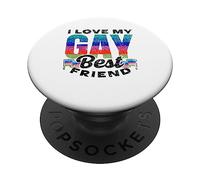 J'aime Mon Meilleur ami Gay Rainbow Pride Fier LGBTQ PopSockets PopGrip Adhésif