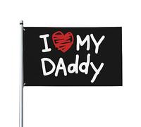 J'Aime Mon Papa Drapeau De Jardin Avec Œillets Drapeau De Cour Suspendre Bannières 90X150Cm Pour Clubs Extérieure Chambres