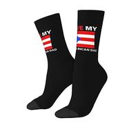 J'Aime Mon Père Portoricain Unisexe Chaussettes De Tennis Durabilité Chaussettes De Sport Chaudes Chaussette De Travail Pour Sport Marche Extérieur