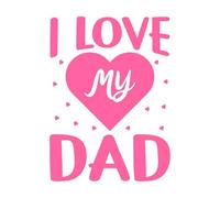 j'aime mon père typographie conception de citation de père Stickers gravés 50.4x68.9cm Décoration de carrosserie Rose