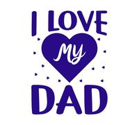j'aime mon père typographie conception de citation de père Stickers muraux 50.4x68.9cm Culture du tatouage Bleu foncé