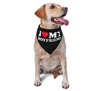 J'aime Mon Petit ami 2 Bandanas pour Chien écharpe pour Animaux de Compagnie Triangle Bavoir garçon Fille Foulard réglable Accessoires pour Petit Moyen Grand Chiot