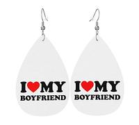 J'aime mon petit ami chaud boucles d'oreilles en cuir pour femmes pendantes boucle d'oreille goutte pendentif avec crochet cadeaux pour fille adulte