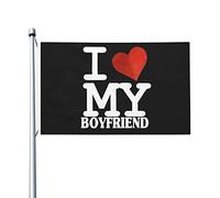 J'Aime Mon Petit Ami Drapeau De Festival Éclatantes Drapeau De Jardin Double Face Bannières 90X150Cm Pour Porte Anniversaires Chambres