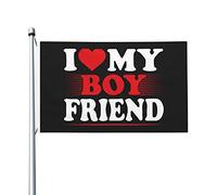 J'Aime Mon Petit Ami Garden Flag Avec Œillets Drapeaux Décoratif Colorée Drapeau De Jardin Décoration Pour Intérieure Extérieure Porche 90X152Cm