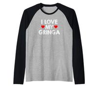 J'aime Mon Petit ami Mexicain Gringa pour la Saint-Valentin Manche Raglan