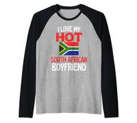 J'aime Mon Petit ami sud-Africain Chaud, drôle d'Afrique du Sud Manche Raglan
