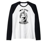 J'aime mon petit ami zombie Halloween Vintage Horror Couple Manche Raglan