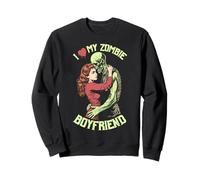 J'aime mon petit ami zombie Halloween Vintage Horror Couple Sweatshirt