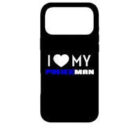 J'aime Mon Policier Red Heart, Petite Amie et épouse Coque pour iPhone 17 Pro Max